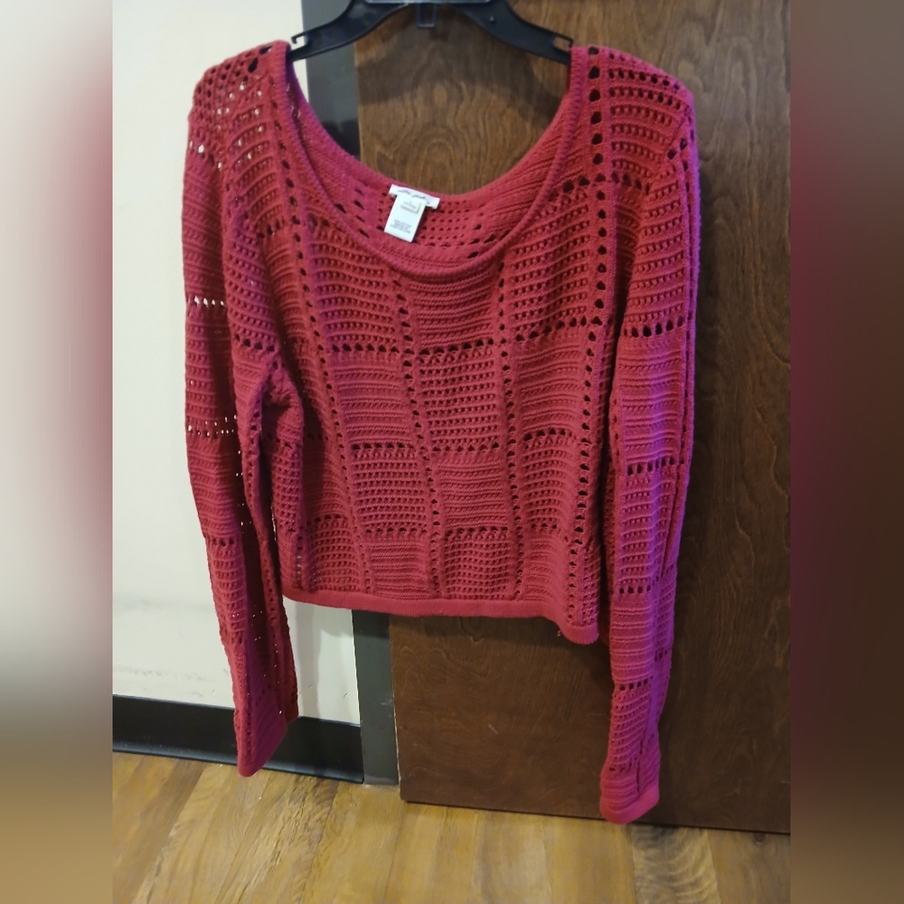NWOT/ ULTRA PINK pink open knit sweater